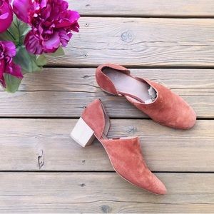 Madewell the Kirstie D’Orsay Bootie US 10 in Spiced Cider Suede Wood heel